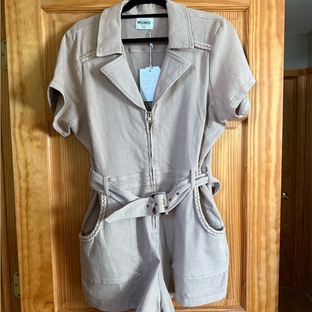 Show Me Your MuMu Tan Collared Top